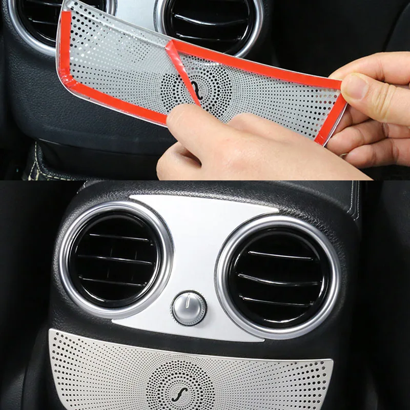 Подходит для нового автомобиля Mercedes Benz C-Class C200L GLC260, задняя крышка воздуховыпускного отверстия, крышка звукового сигнала Берлинера, декоративная стерео наклейка.