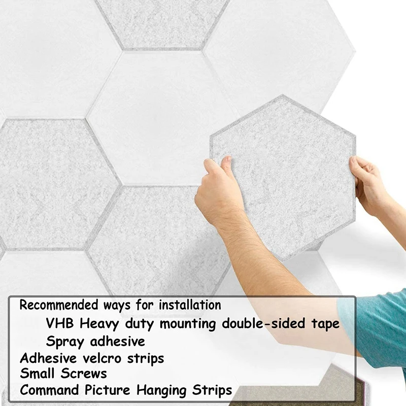 24 Pcs Hexagon Acoustic Panels Beveled Edge Sound Foam Panels,Sound Proofing Padding,Acoustic Treatment For Studio