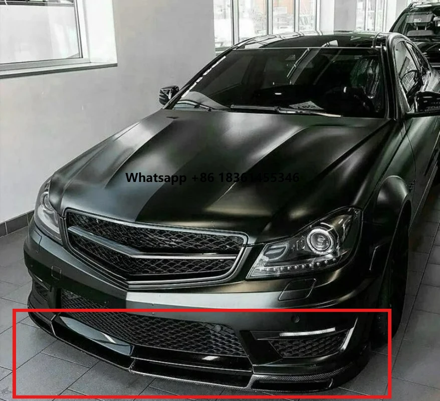 Precision-Fit FORBenz C-Class C63  W204 Front Bumper Lip Splitter Spoiler Carbon Fiber 2012-2014