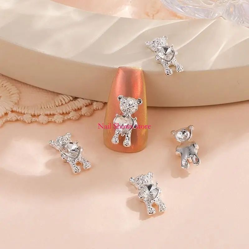 

E0BC Bear Art Rownestones медведя для украшения ногтей.