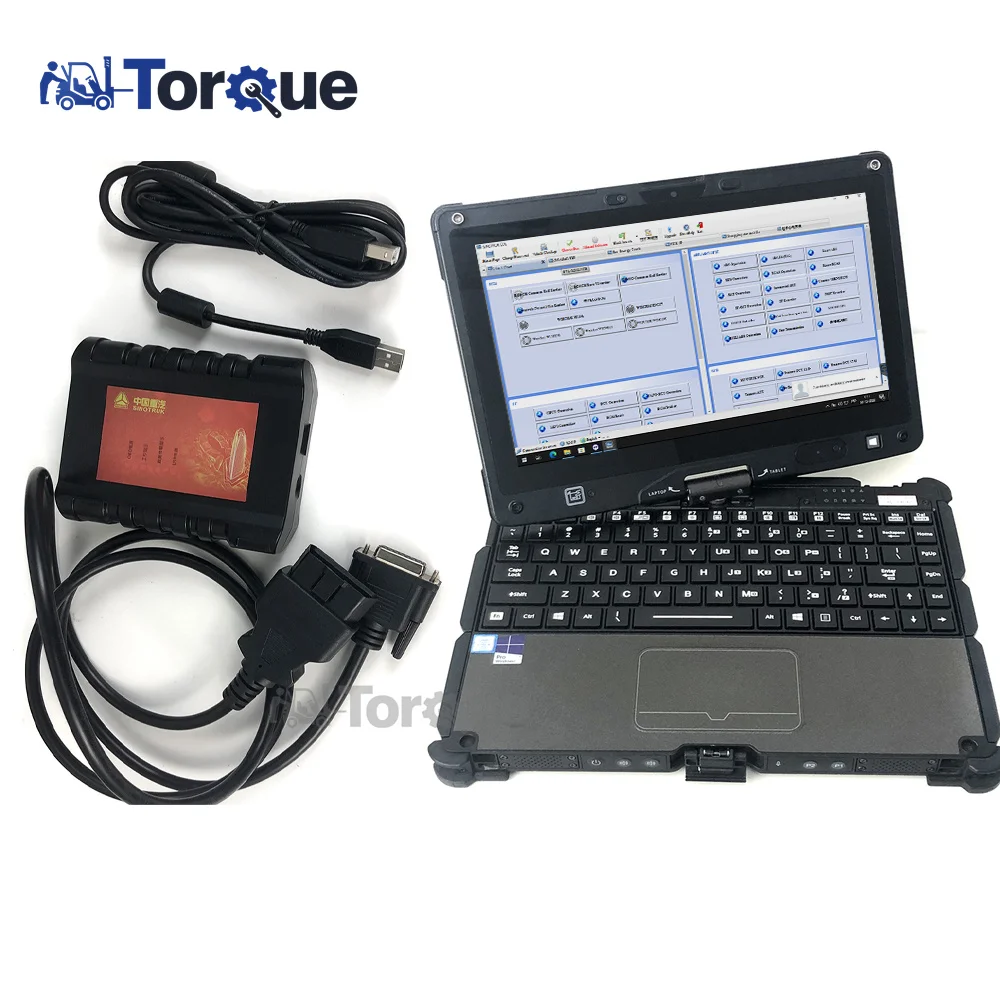 Getac Laptop 6-IN-1 EOL OBD Diagnostic Tool for Common Rail Engine for Sinotruk WeiChai DENSO Heavy Duty Truck Diagnostic Tool