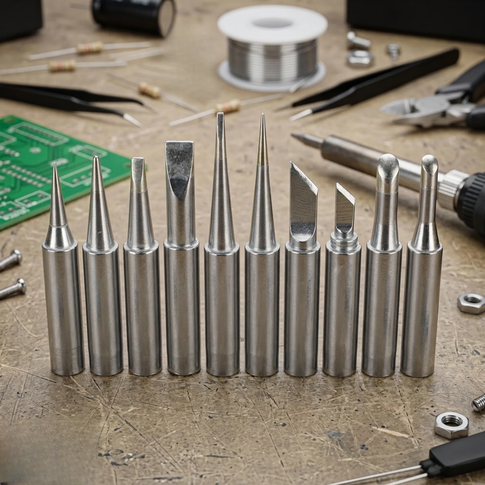 10pcs 900M-T For Soldering Iron Tips Set For 936 937 907 Station Various Shapes Replacement Welding Tool Accessories