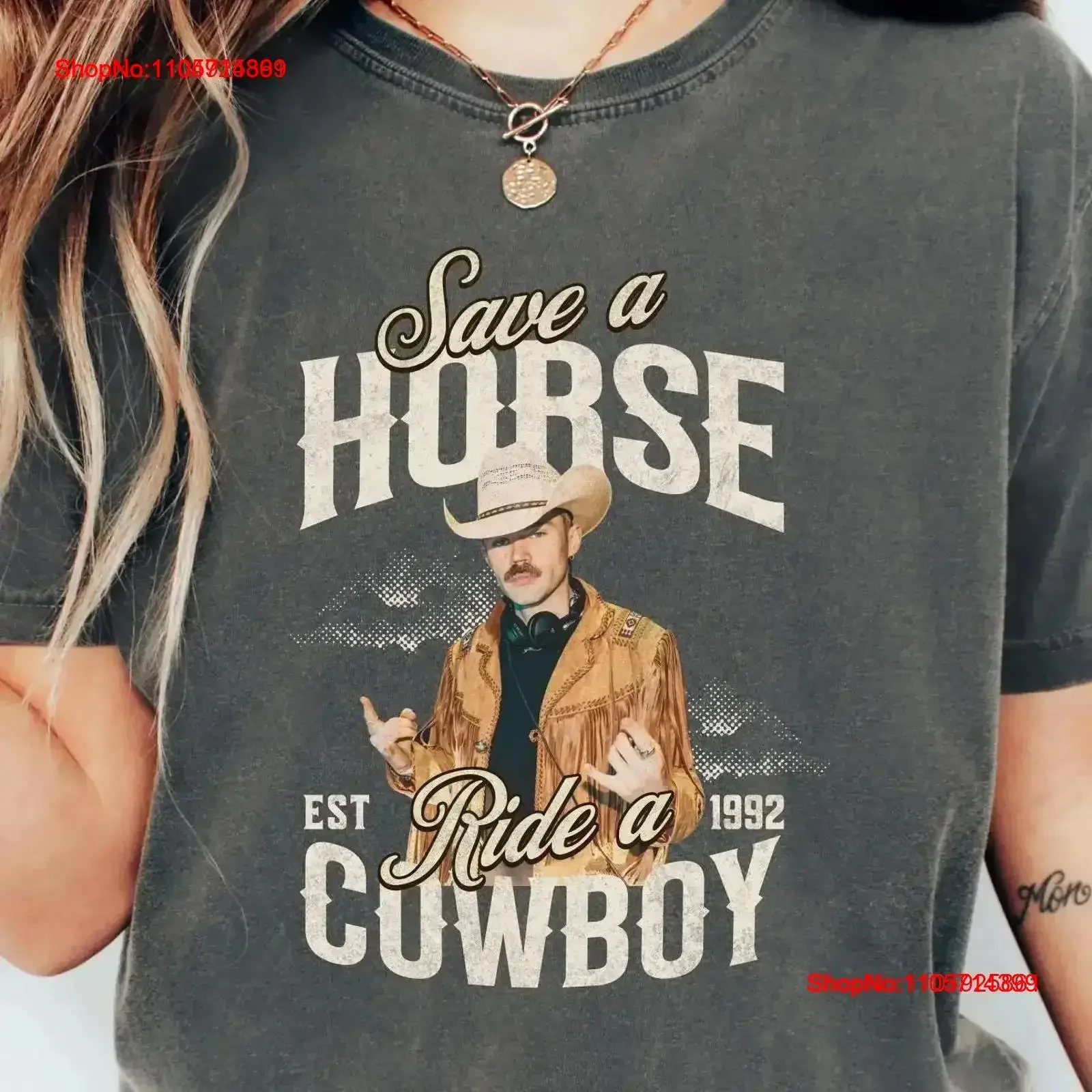 Dom Dolla T Shirt x Save A Horse Ride Cowboy Western Rave Afters House Music EDM Electronic Dance DJ Club vintage Washed Soft