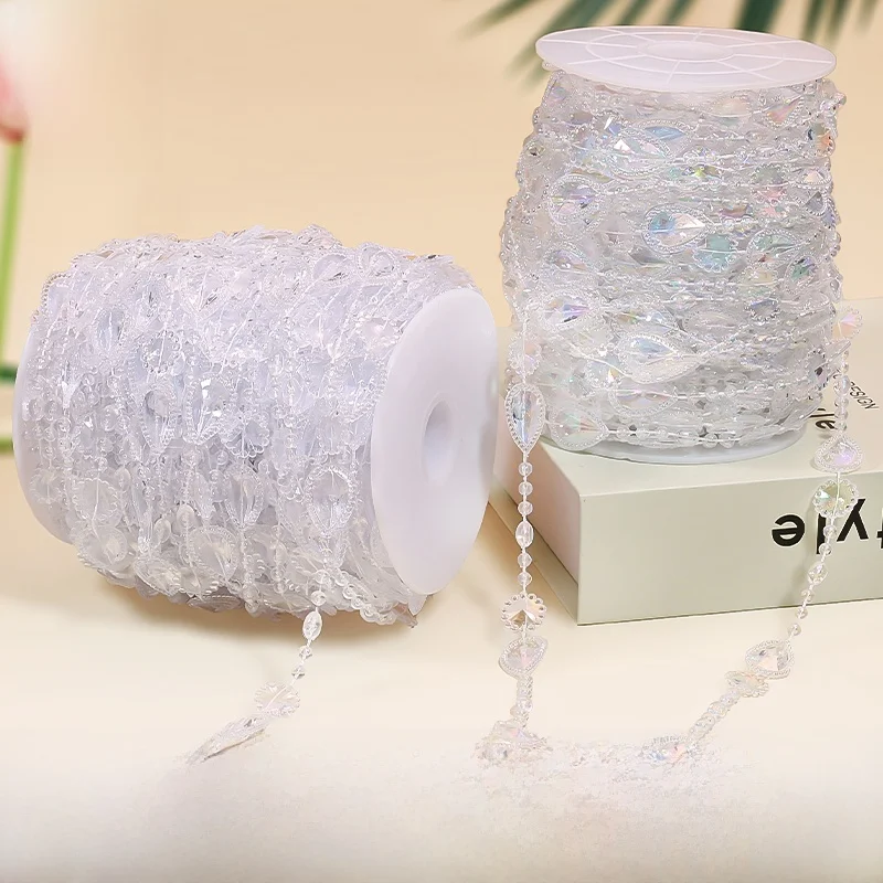 

Acrylic Bead Curtain Chain Wedding Props Door Curtain Chain Transparent Suower Waterdrop Bead Chain Country Sle Home Fabric