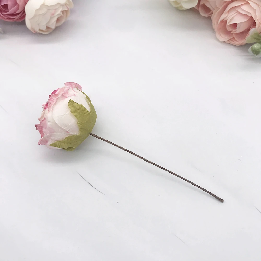 6 piece of simulation diy garland forest headdress European tea bud, hot edge retro rose silk flower bud decoration material
