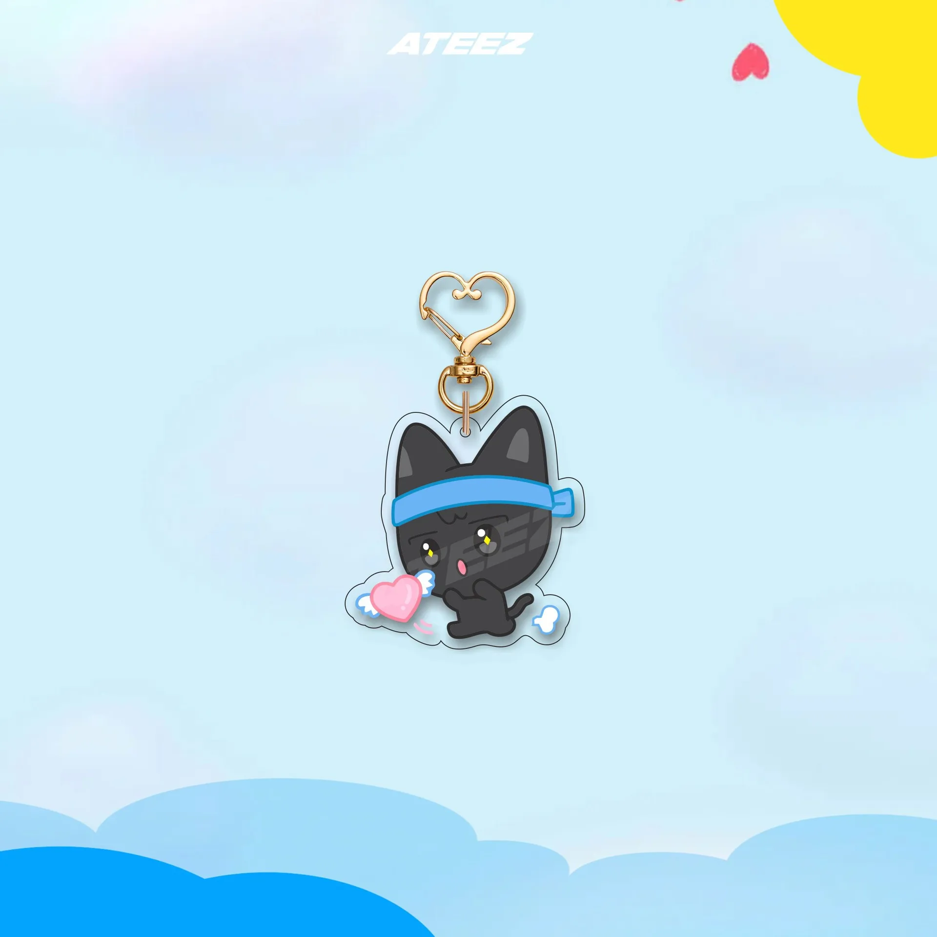 Kpop ATEEZ Acrylic Keychain 5CM ANITEEZ Cartoon Cute Animal Pendant Cartoon Key Ring Accessories Yunho Mingi Yeosang Fans Gift