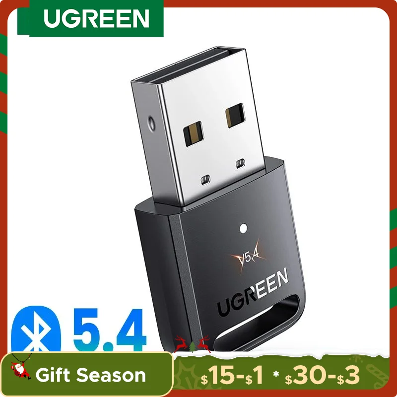 UGREEN Adapter Bluetooth USB Bluetooth 5.4 do komputera Dongle Adaptador bezprzewodowa mysz Keyborad muzyka odbiornik Audio nadajnik USB