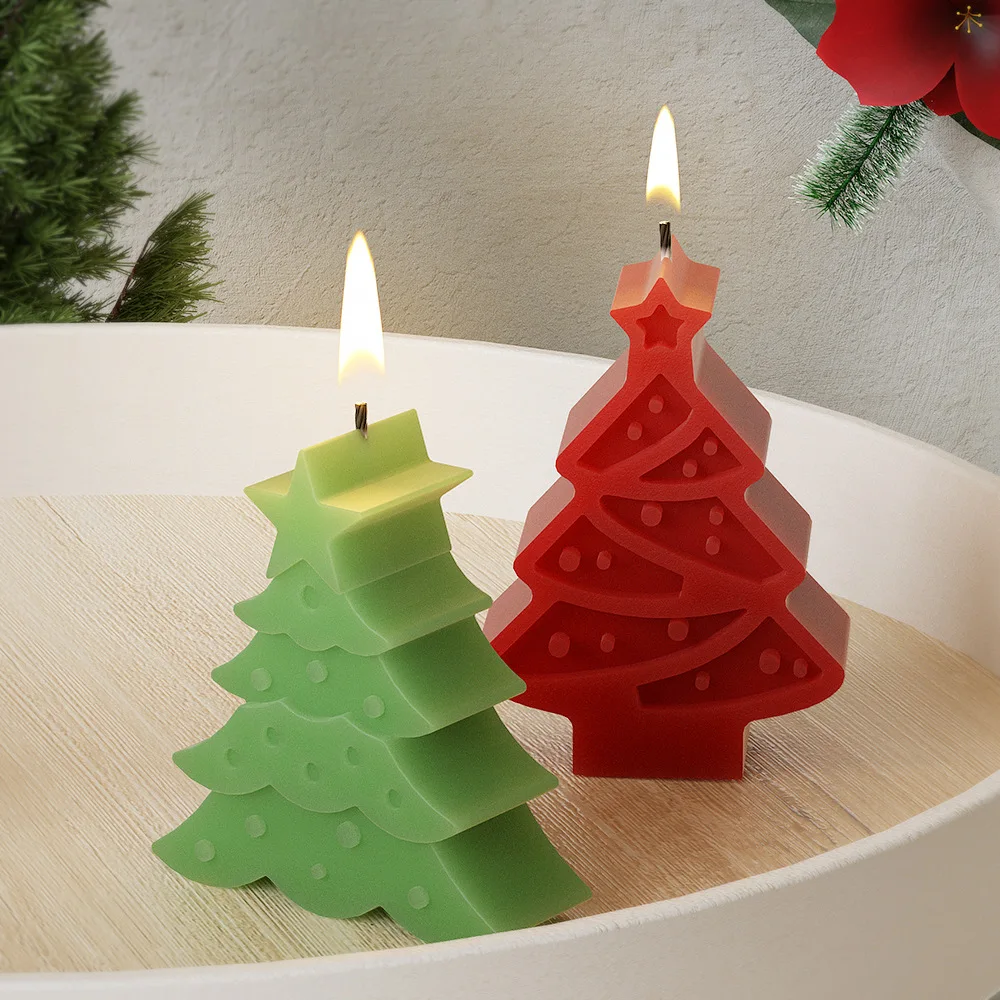 DIY Christmas Candle Silicone Mold Snowflake Reindeer Gingerbread Man Shape Aromatherapy Candle Handmade Mould Gift Xmas Decor