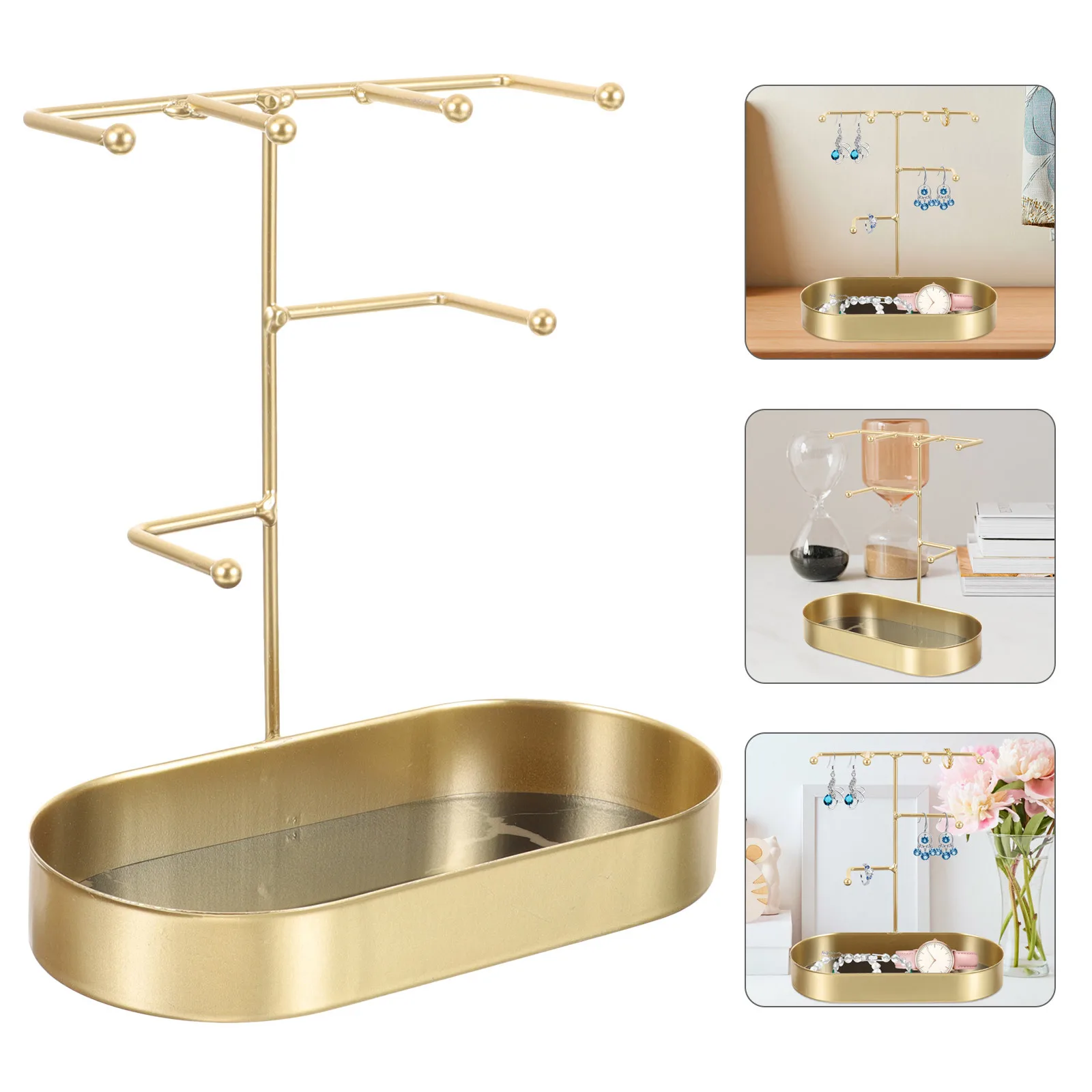 

Multi-Tier Jewelry Stand Iron Desktop Display Rack For Bracelets Necklaces Storage Organizer Sturdy Tabletop Craft Show