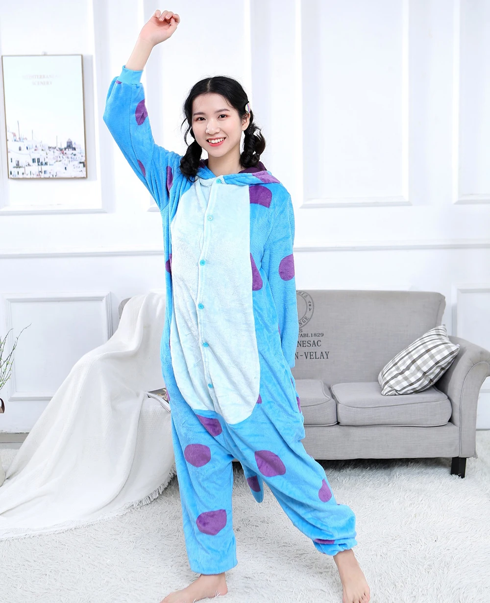 Conjunto de pijamas Kigurumi de animales para adultos y niños, Mono de dibujos animados, ropa de dormir de lana, disfraz de fiesta de Navidad, Halloween