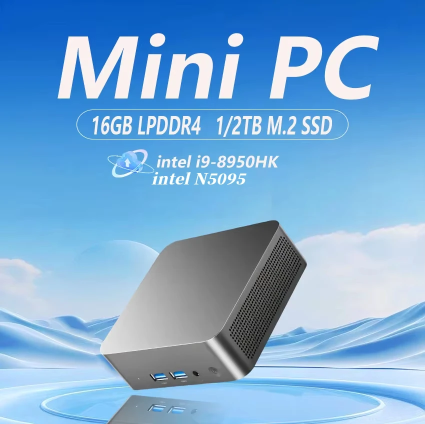 Intel Core N5095A/i9- 8950HK  Gaming Mini PC Windows 11 Pro 16GB DDR4 1TB 2TB M.2 SSD UHD Graphics 1000Mbps Ethernet Mini PC