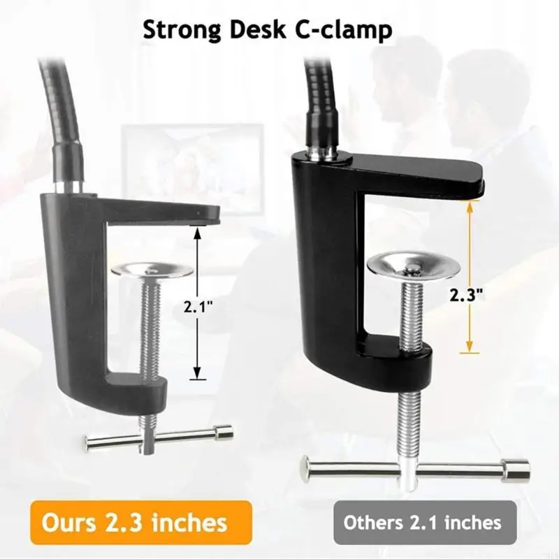 T3LB Webcam Stand Telefoonhouder 15 "Verstelbare Gooseneck Desktop Camera Desk Clamp