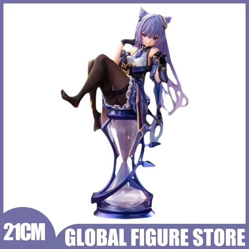 

21cm Genshin Impact Figures Anime Periphery Keqing Liyue Qixing Knights of Favonius Action Desktop Model Ornament Gifts Toys