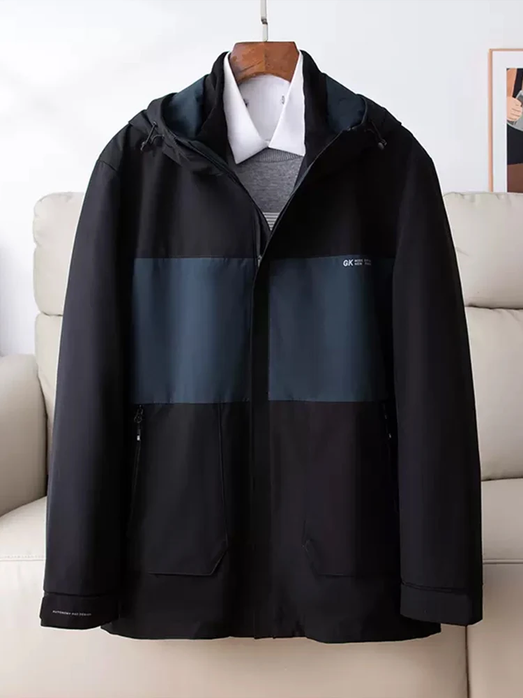 

Detachable Inner Cotton Padded Men's Casual Jaet Warm Spring New Sle Outdoor Faion Ci Youth Thiened Long Sve