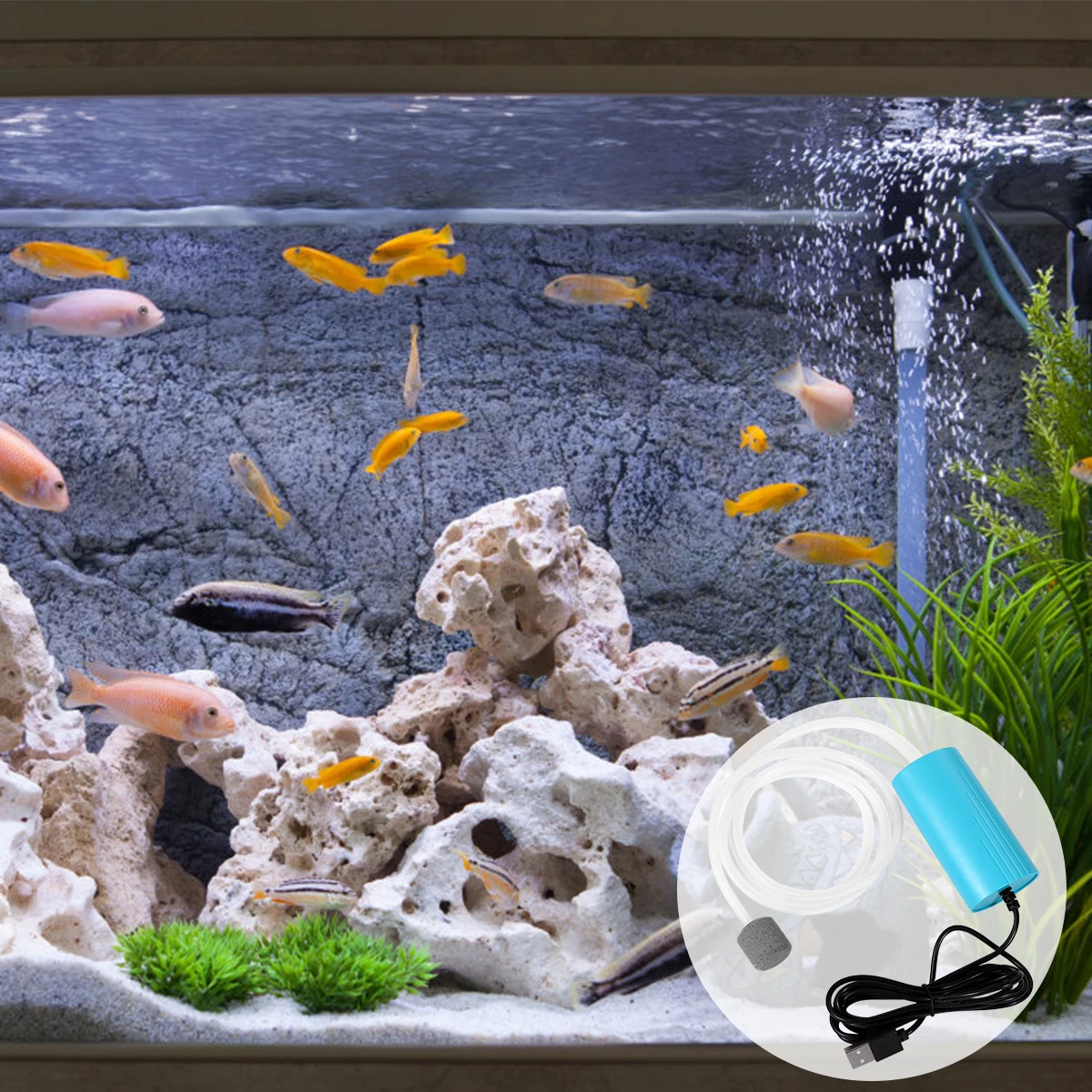 

USB Oxygen Pump Charging Air Fish Tank Filter Accessory Aquarium Abs Fishing Portable