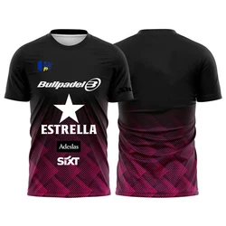 2024 neue schnell trocknende Herren Padel T-Shirt atmungsaktive Tennis T-Shirts neue Welt Padel Fans T-Shirt Schweiß Absorption Fitness Sportswear