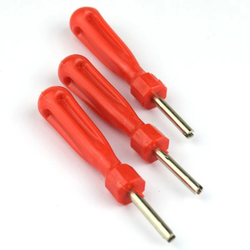 1-4pcs Car Tire Valve Stem Core Remover Screwdriver Universal Bicycle Slotted Handle Tire Repair Install Hand Tools Accessories