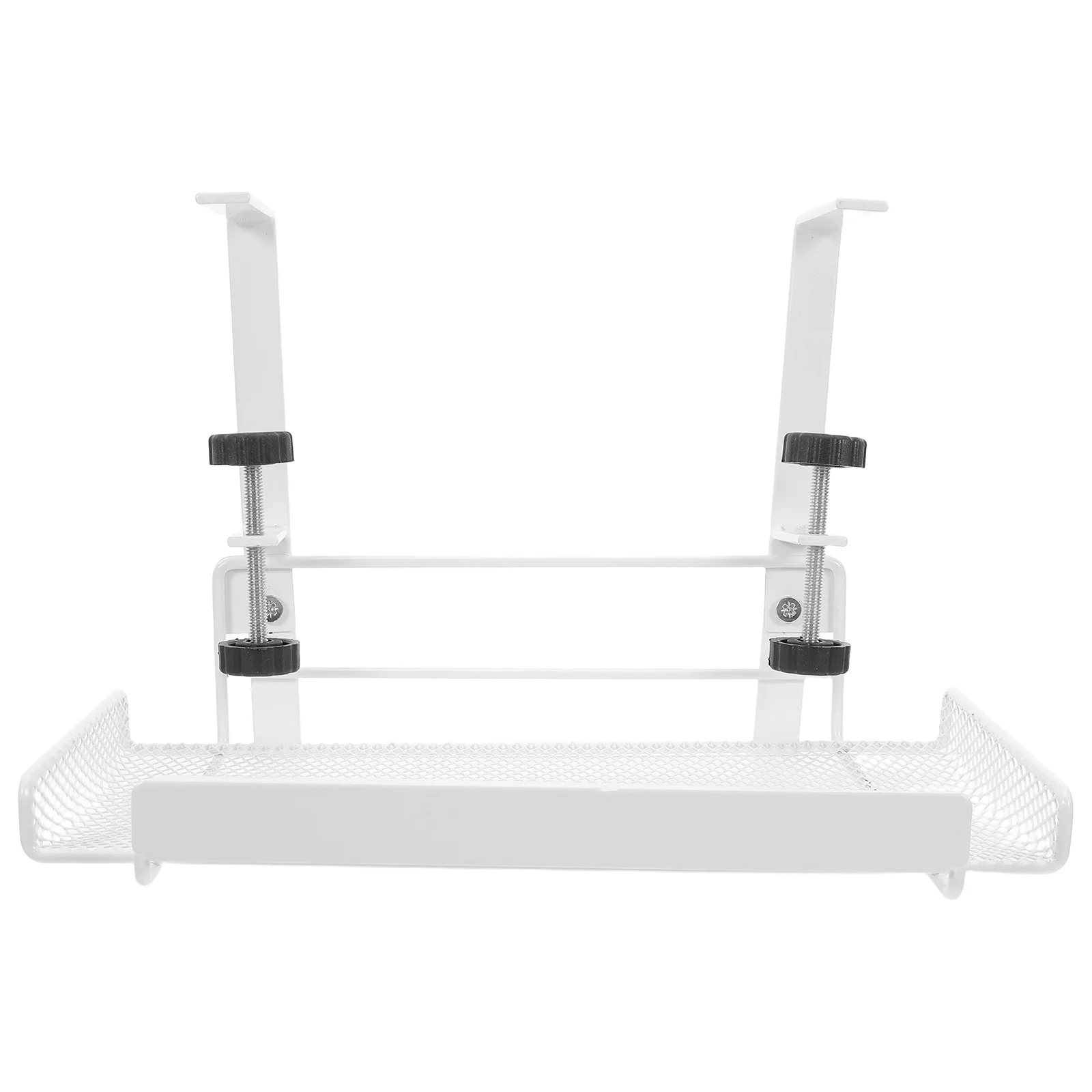 

Under Basket For Papers Metal Clamp Desk Shelf Cable Tidy Tray Organizer - Under Desk Cord Management Basket White