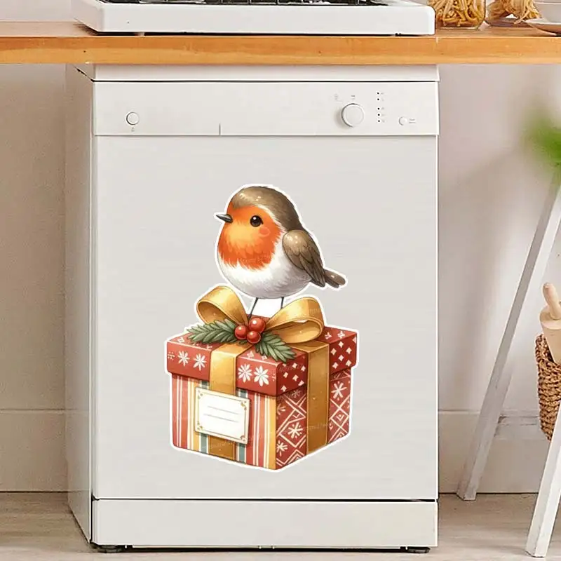 Christmas Robin Bird Animal Wall Stickers Bedroom Kids Room Background Decoration Mural Animals Home Vinyl Decor Decals M1090