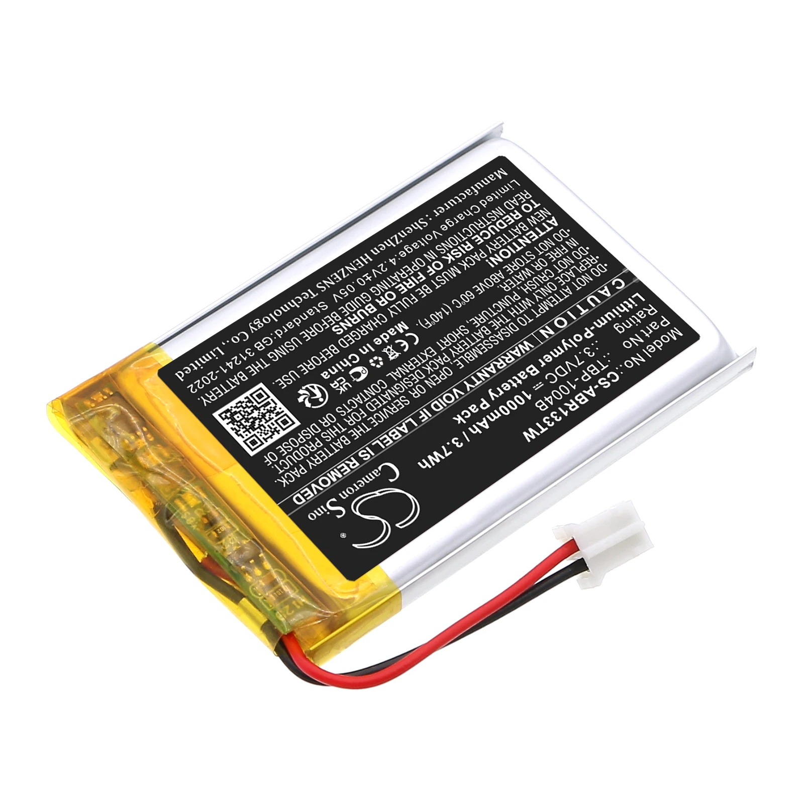 CS Replacement Battery for Albrecht Bambini,Reer 50133 Care and talk,Tectalk Float PN:TBP-1004B 1000mAh / 3.7Wh