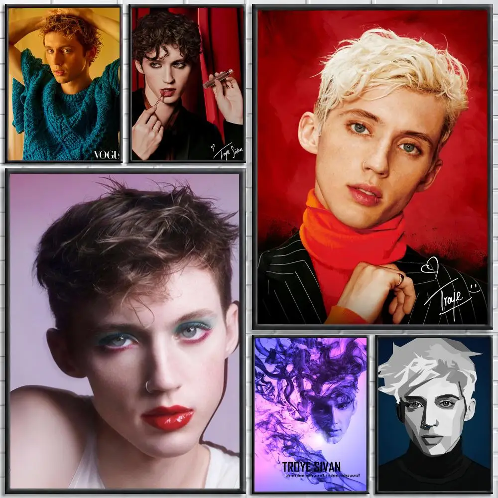Singer Troye Sivan Painting Calligraphy Stylish Canvas Poster Wall Art for Living Room Bedroom Cafe Office Home Decor Gift
