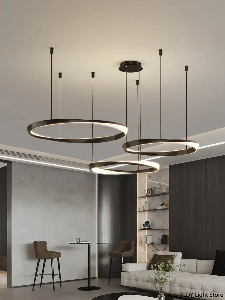 

Creative Circular LED Ceiling Lamp Living Room Restaurant Bedroom kitchen Hotel Lobby Highend Chandelier Home Art Decor Lighting