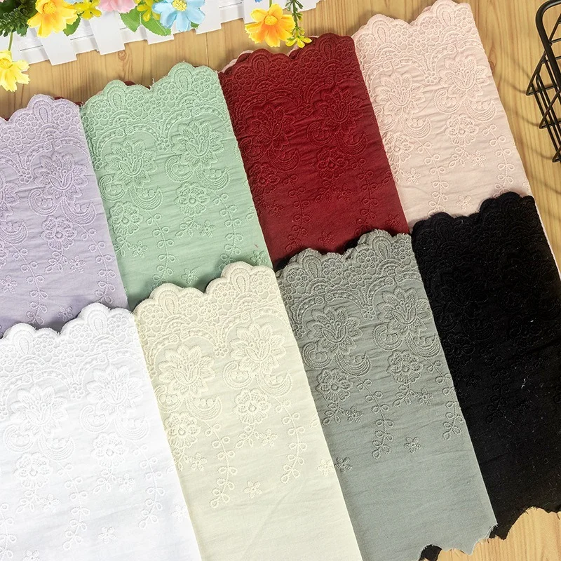 

22CM Wide, Colorful Cotton Embroidered Lace Fabric, Children's and Women's Clothing Fabric,Tablecloths, Table Flags, Ingredients