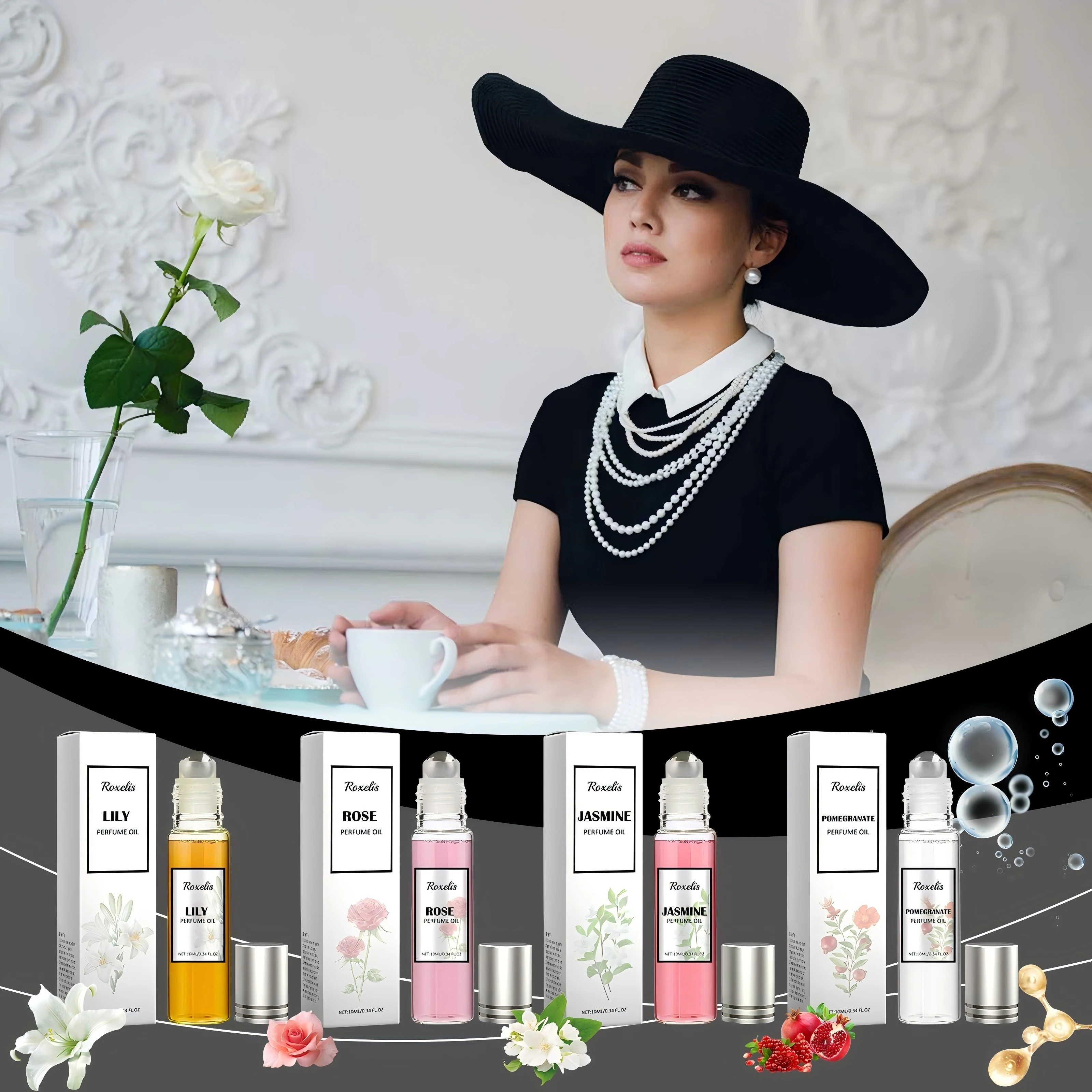 

Roxelis 10ml Pheromone Perfume Oil Roller Ball Long Lasting Floral Fragrance Charming Dating Atmosphere Couples Flirting Perfume