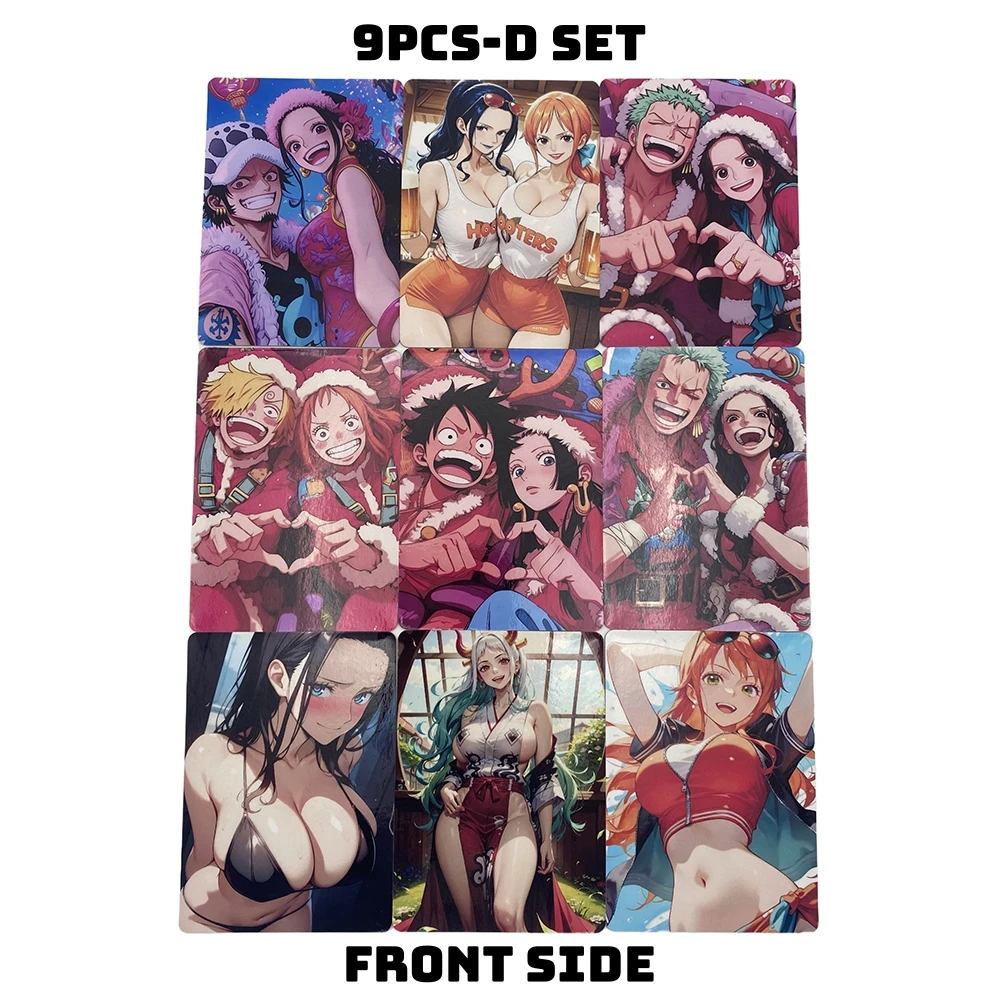 

9PCS/Set Anime One Piece Cards Sexy Card OPCG Busty Nude Nami Hancock Luffy Vivi Collection Decor Color Flash Card Game Gifts