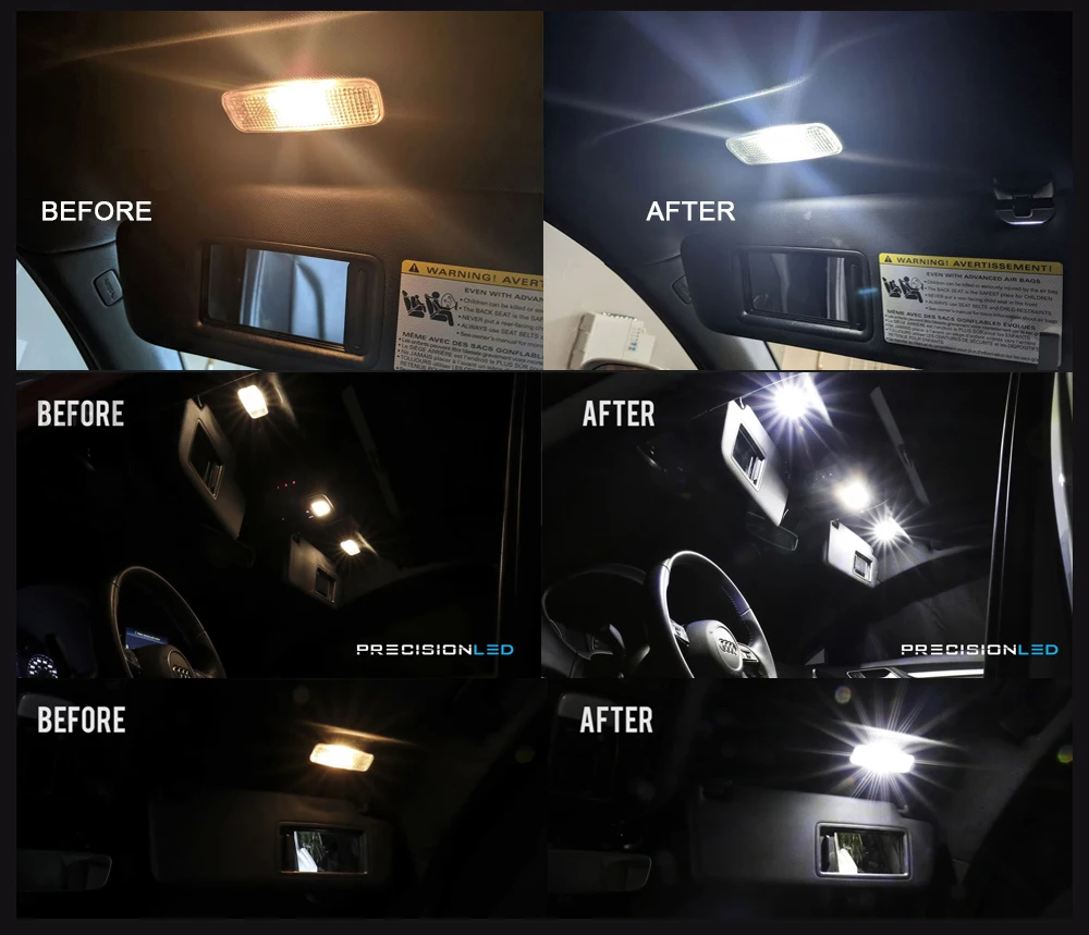 2x LED Vanity Mirror Light Interior Makeup Lamp For Audi TT Q5 8R A8 A7 A6 A5 A4 RS3 A3 Auto Accessories 6000k