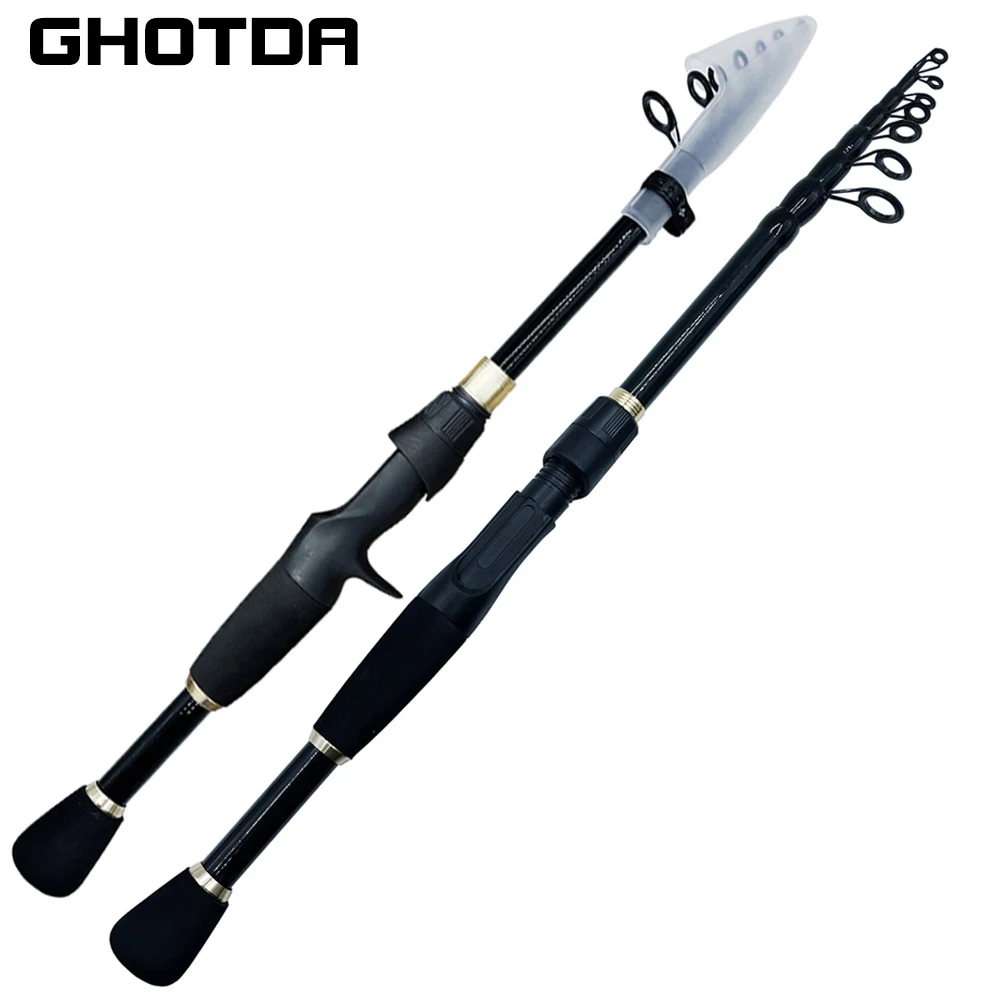 Wędki teleskopowe 1,6-2,4 m Ultralekka waga Spinning Casting Wędka węglowa Akcesoria wędkarskie Waga przynęty 10-30g