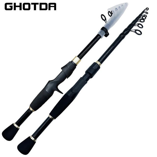 Wędki teleskopowe 1,6-2,4 m Ultralekka waga Spinning Casting Wędka węglowa Akcesoria wędkarskie Waga przynęty 10-30g