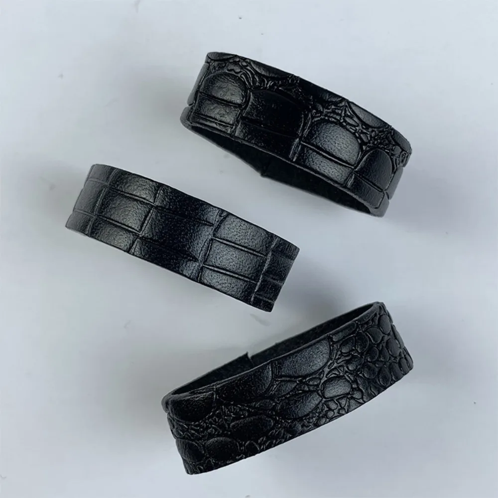 3PCS Cow Genuine Leather Belt Loop Keepers DIY Crocodile Pattern Belt Retaining Rings Delicate Belt Tail Fixed Ring
