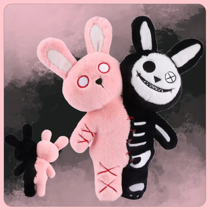 

Halloween Double Headed Skull Rabbit Plush Toy Grimace Halloween Doll Company Holiday Gifts Children's Halloween Creative Gifts