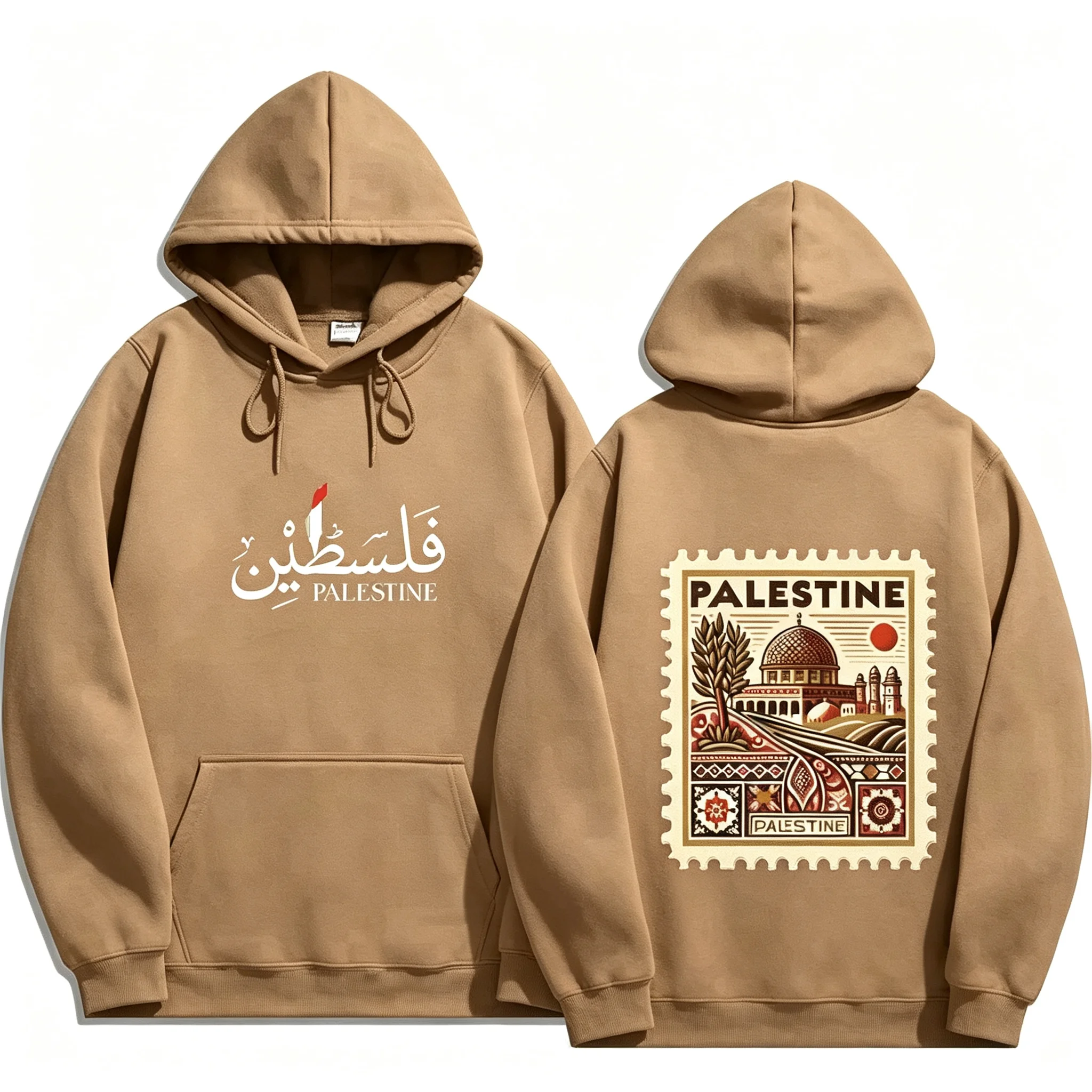 2026 Unisex Vintage Palästina Grafik-Hoodie Herbst Winter Lässiger Pullover Sweatshirt Harajuku Ästhetik Retro Streetwear Locker Geschnitten – Detail 13