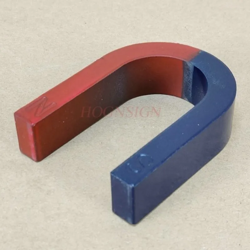 Magnetismo fraco em forma de u ferradura ímã crianças brinquedo físico novo estudante ferramenta experimento de física pólo ensino vermelho azul