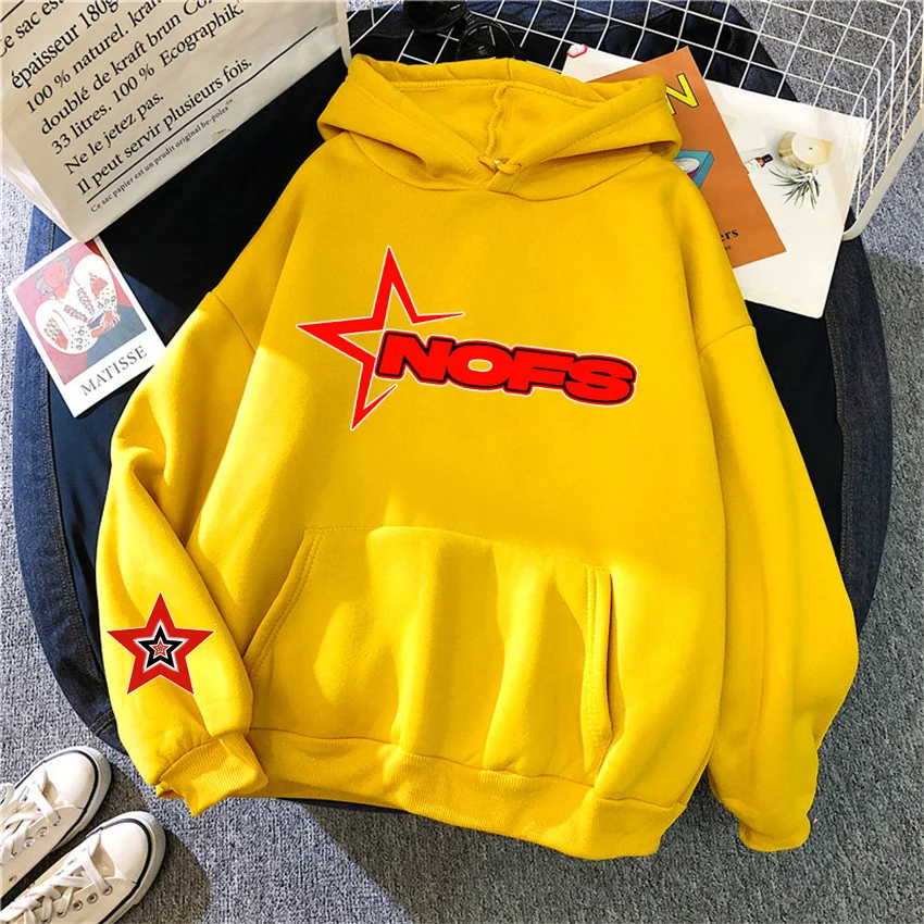 Fashion NOFS Printed Women Hoodies Hip Hop Fleece Woman Casual Male American Style Y2K Clothes Hoody Pullover Unisex Streetwear