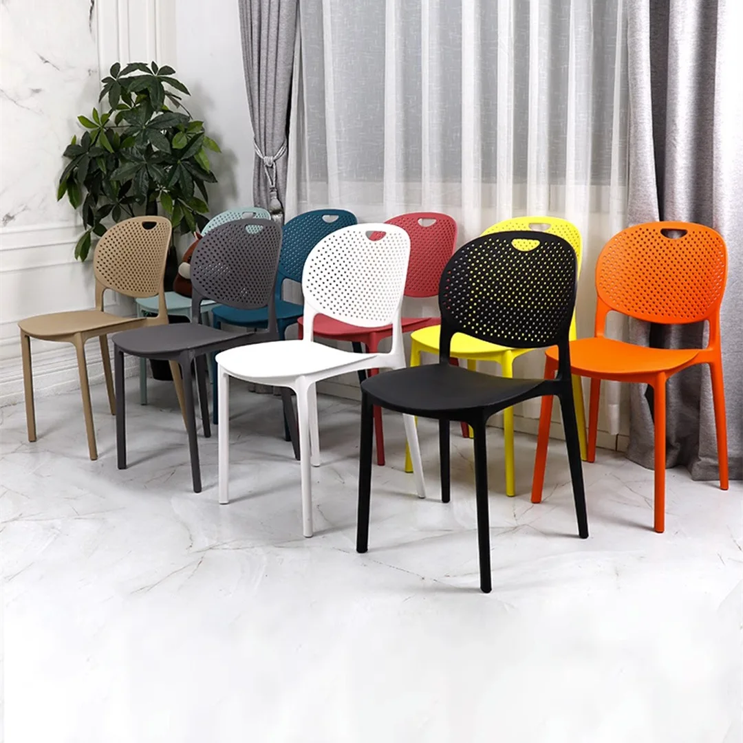 New model Plastic chair Back chair Thickened desk stool Study home bedroom Nordic creative dining chair can be stacked