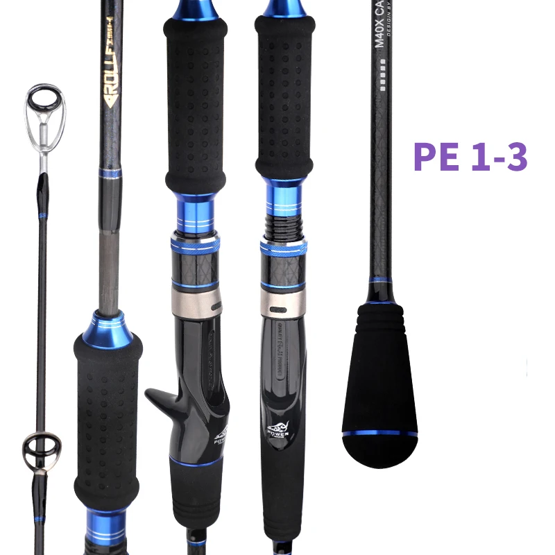 ROLLFISH Premium 2 Bölümlü Karbon Fiber Hızlı Jig Çubuk Tuzlu Su