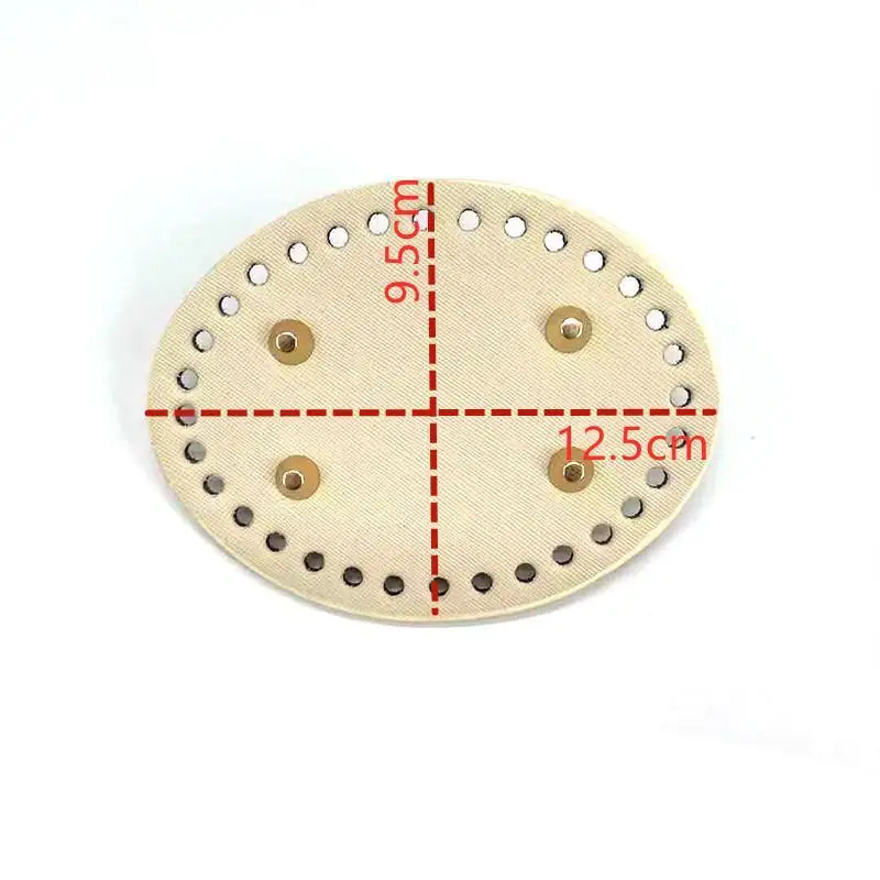 PU Leather Bag Bottom 1PC Long Lasting Colorful Hand-woven Rivets Baseplate for DIY Beach Bag Craft Projects