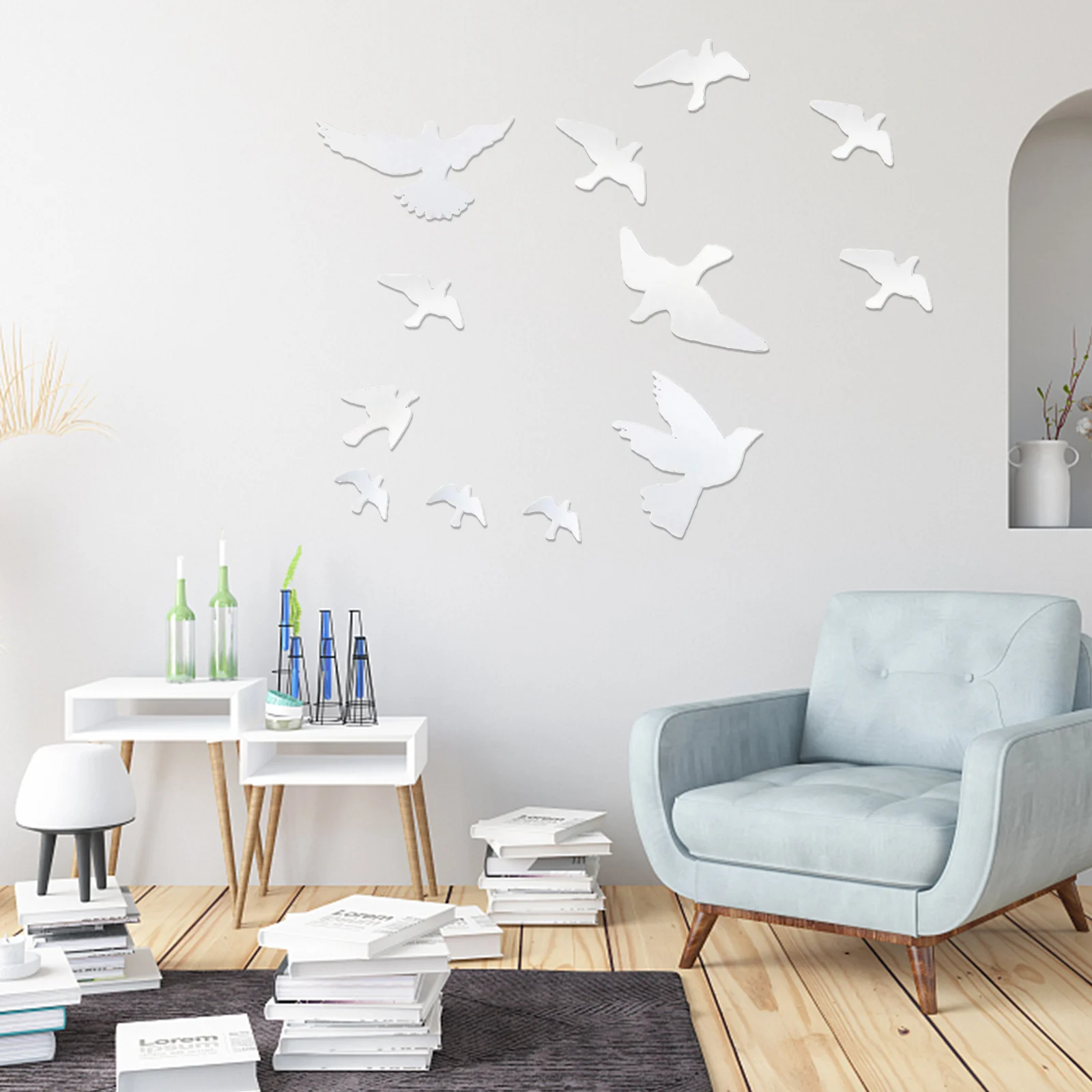 Window Alert Bird Stickers Set Prevent Bird Strikes Doors Windows Glass Decor Peace Flying Pigeon Decorative Wallpaper