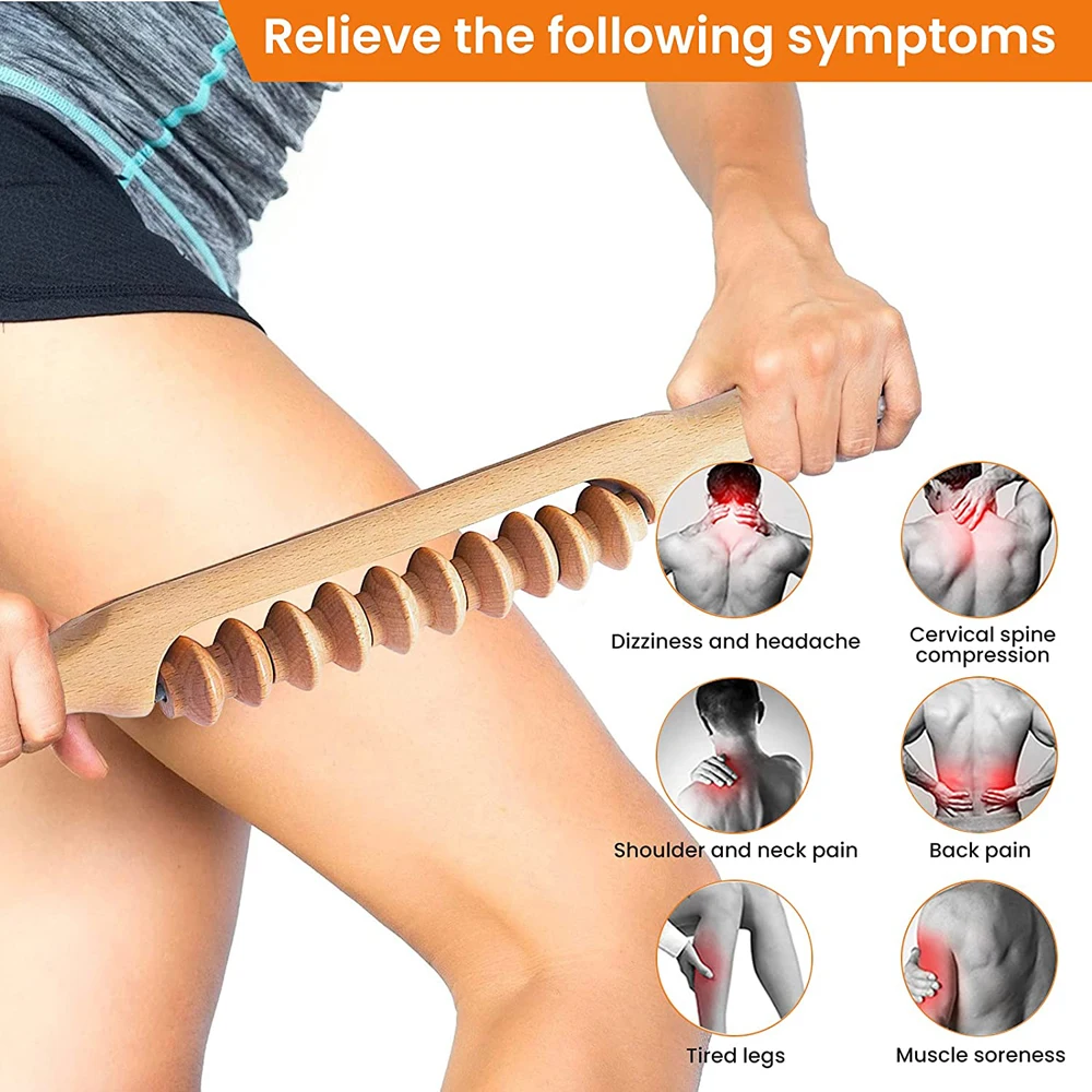 أداة تدليك العلاج بالخشب ، عصا بكرة الجسم ، أداة مكافحة السيلوليت ، أداة مجداف التصريف اللمفاوي ، إطلاق العضلات Stic