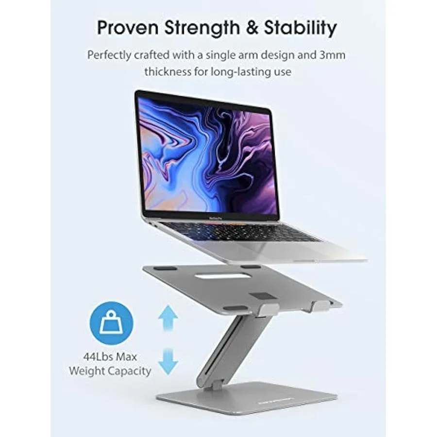 AboveTEK Portable Laptop Lap Desk w Retractable Mouse Pad Tray and Ergonomic Aluminum Notebook Desktop Holder for Desk
