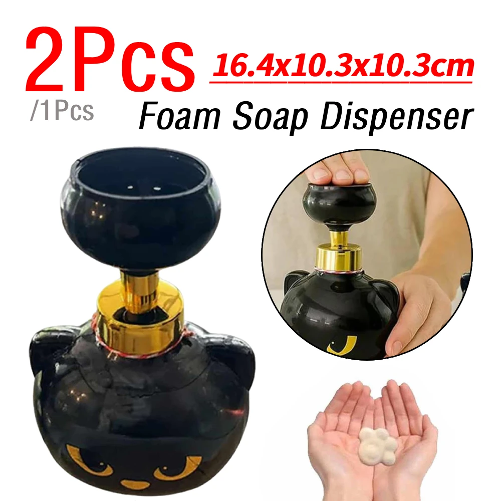 

Флакон-дозатор для дезинфицирующего средства для рук или шампуня с принтом кошачьей лапы, 1/2 шт., многоразовый, создающий пузырьки в форме лапы, для ванной и кухни