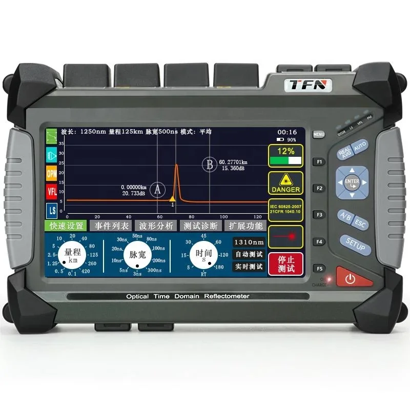 TFN F7-S3 SM 42/40dB 160KM OTDR Language Customize Optical Time Domain Reflectometer