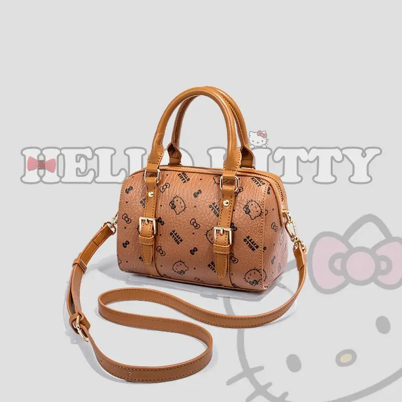 Hello Kitty Bag Boston Hand Pillow Bag Large Capacity Bowling Single Shoulder Crossbody Bag Shopping Girl Gift 2024 New Style