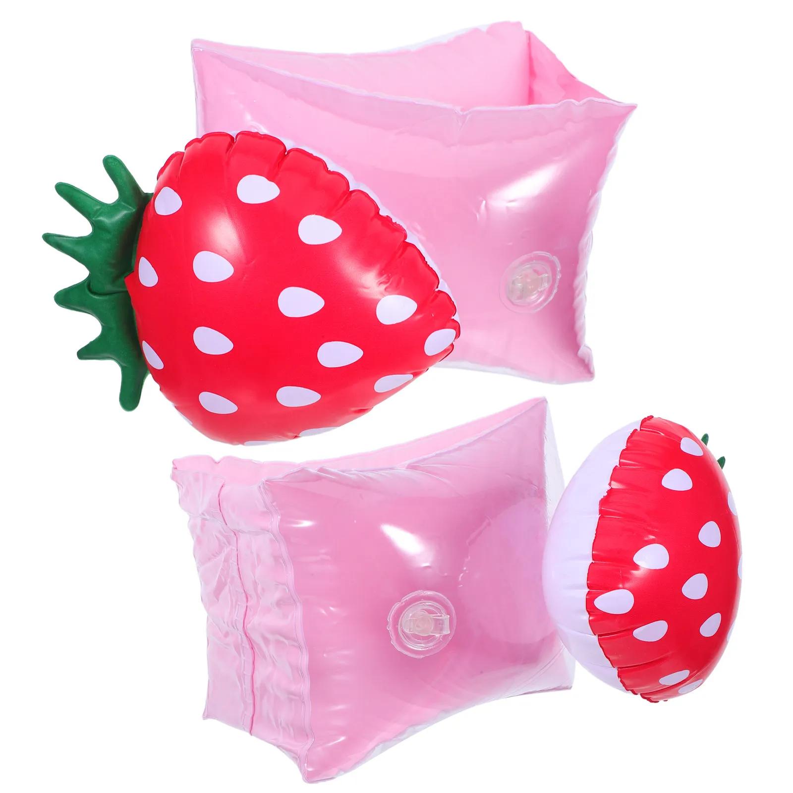 1 Paar aufblasbare Baby-Schwimmarmringe mit Erdbeer-Muster, sichere Pool-Schwimmarmbänder, Schwimmhilfen für Kinder, Schwimmtrainer für Kinder