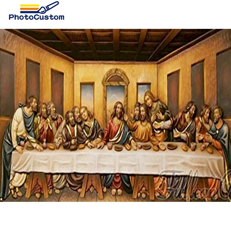 PhotoCustom Diamond Embroidery Portrait Diamond Painting The last supper Rhinestone Pictures Diamond Mosaic Needlework Decoratio