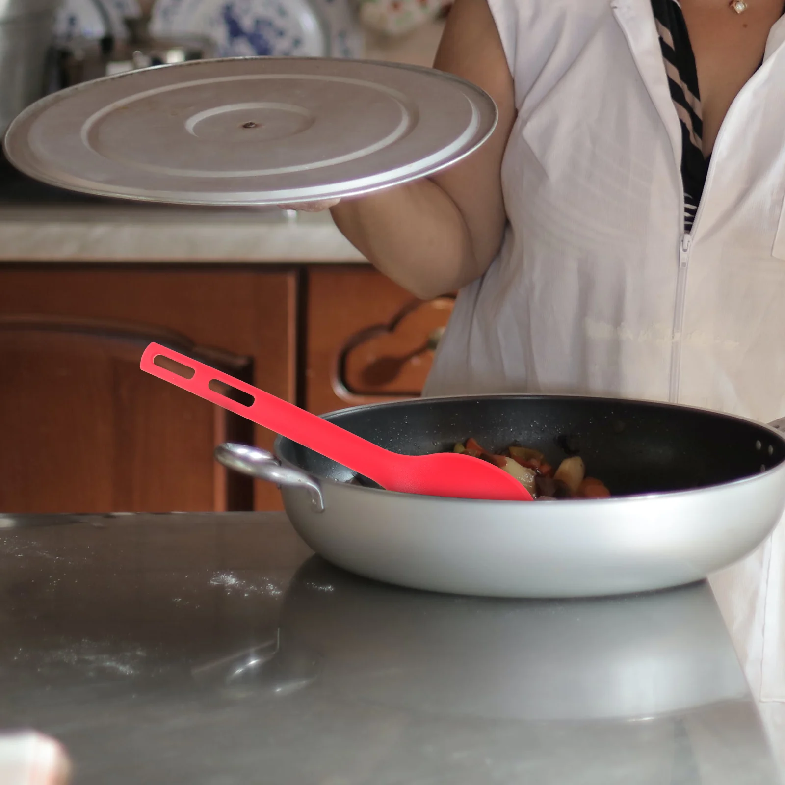 

1 Set Utensils Set Non-Stick Cooking Spatula Spoon Wear-Resistant Kitchen Tool For Home Daily Use Cooking Supplies Slotted Wok