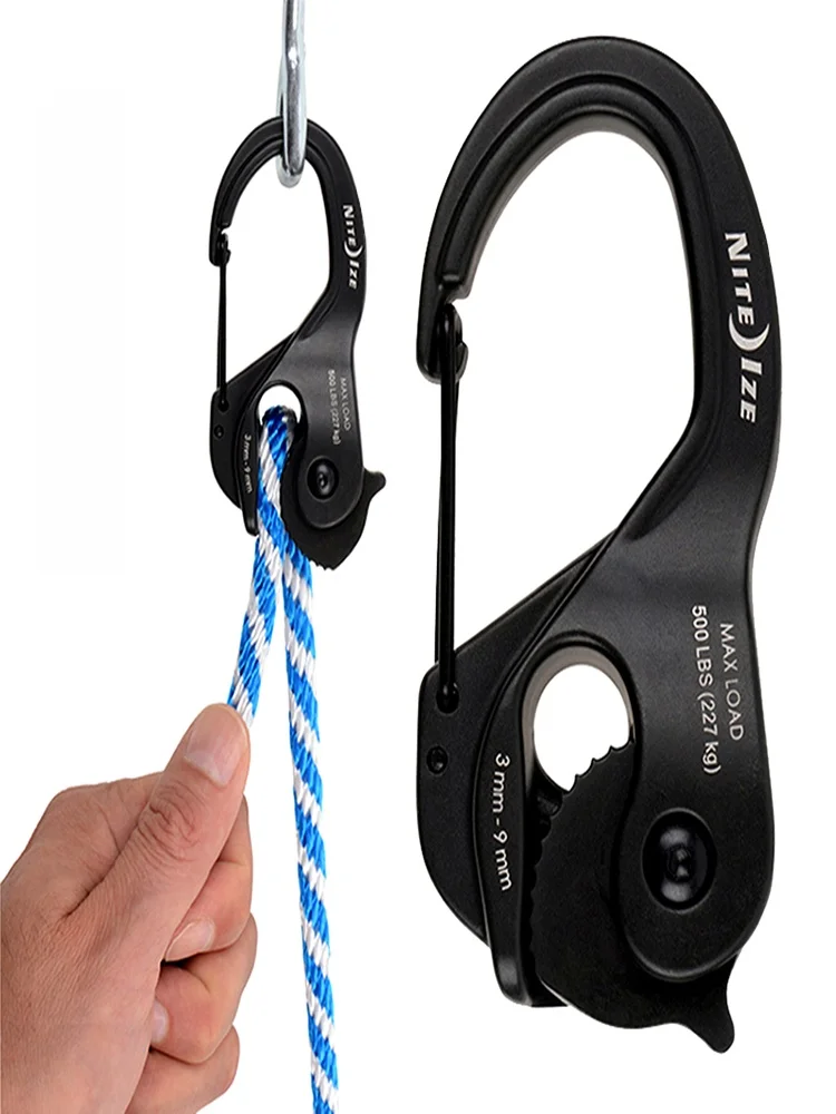 Outdoor Metal Aluminum Anti-Slip Tent Quick Draw Tightening Self-Locking Rope Wind Rope Hook No Knot Required Hanging Clip